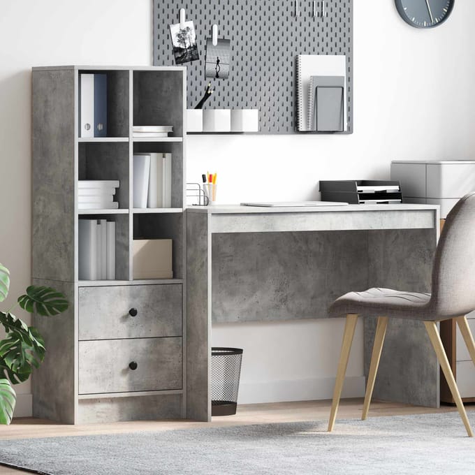 vidaXL - Bureau - Beton - Grijs - 145.5 - x - 50 - x - 127 - cm - 2 - st