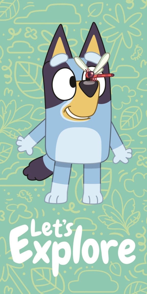 Bluey Explore badhanddoek, strandhanddoek 80x150cm