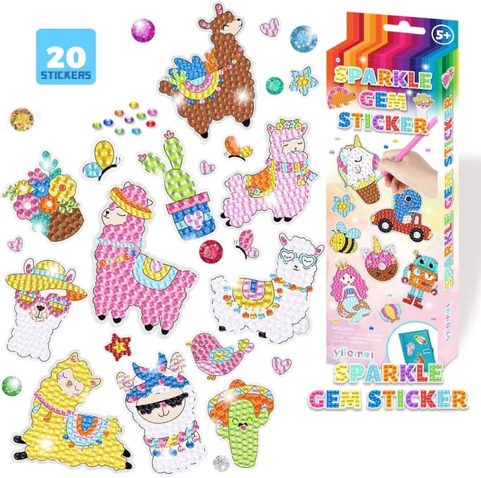Stickers - 05 - Alpaca's - voor kinderen - diamond painting - compleet pakket - Diamond painting by Wietske