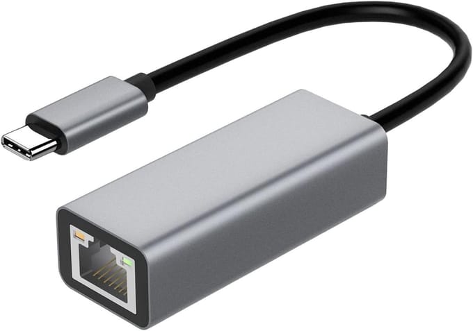 USB C Netwerkadapter - Ethernet Adapter - Stabiel Internet - Plug Play - 100 Mbps - Grijs