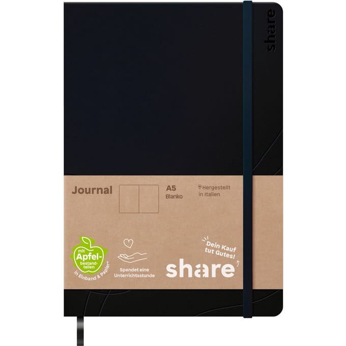 share 4-0014103 Notitieboek Blanco Donkerblauw 192 vellen DIN A5