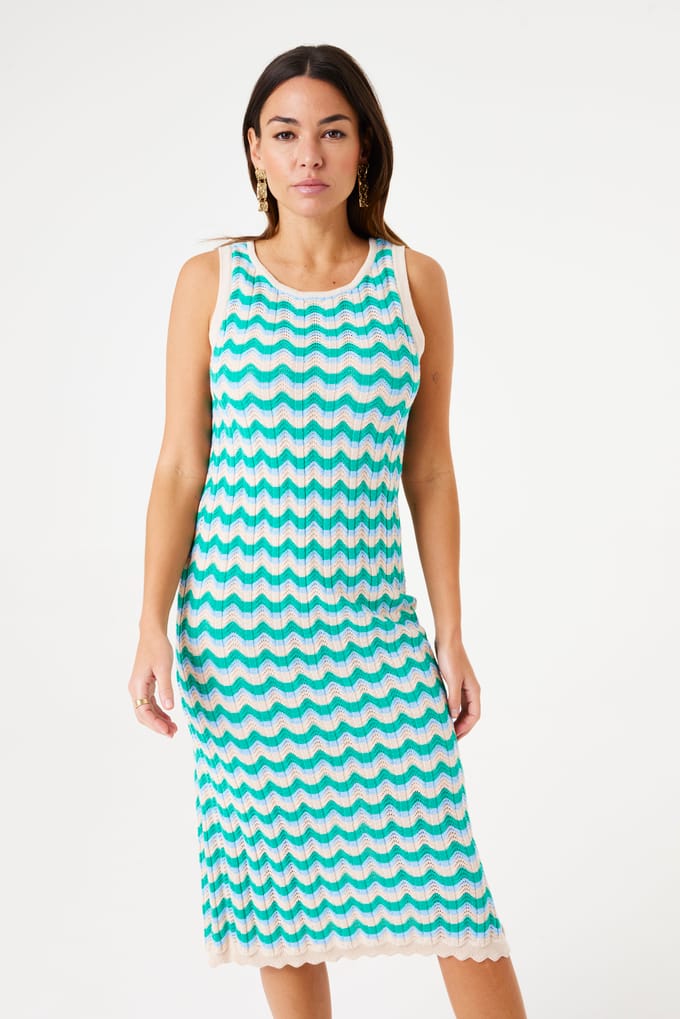 GARCIA Dames Effen Jurk Groen Sleeveless