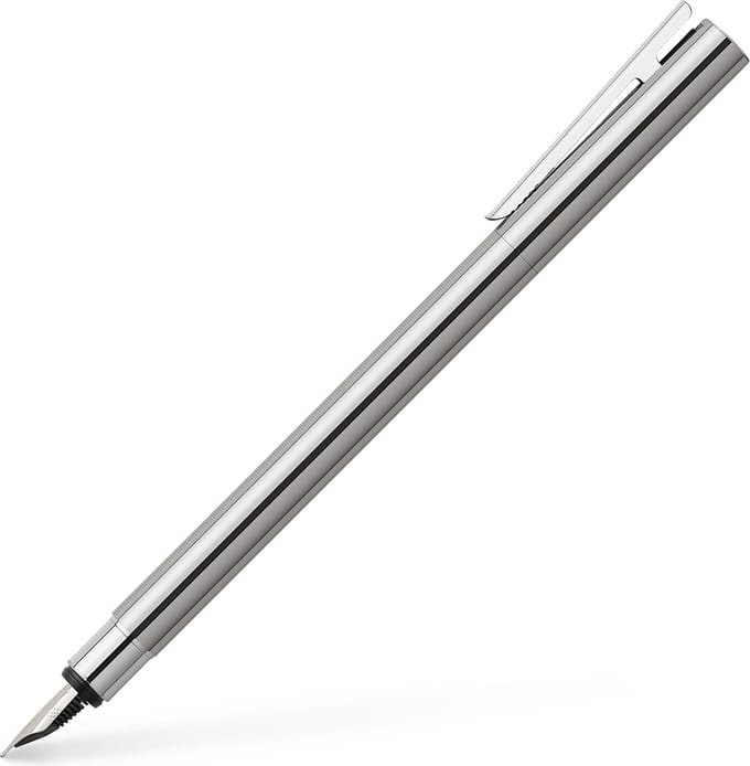 Faber-Castell vulpen - NEO Slim - glanzend RVS - M - FC-342000
