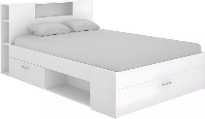 Vente-unique Bedframe hout wit 140 x 190 cm