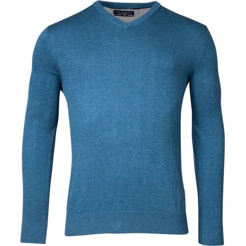 Baileys Trui V-Neck Single Knit Pima Cotton Raf Blue / male