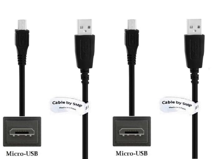 2 stuks OneOne 1,8m Micro USB kabel. Stevige laadkabel. Oplaadkabel snoer past op past op Samsung Galaxy Instinct, Mega, Metro, Neo, Omnia, Pocket, Rex, Star, Note, Note 2, Note 3 Note 4, Note 5, Note 8.0, Note Edge, NotePro 12.2