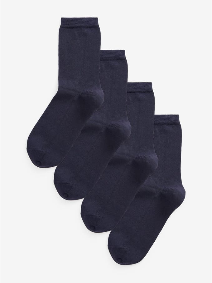 Next - Dames - Set van 4 paar enkelsokken van modal - Blauw