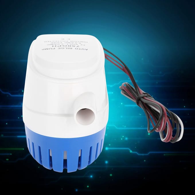 Pompe de Cale Submersible Automatique pour Bateau 12V Avec Interrupteur à Flotteur G750‑12V‑06 noir