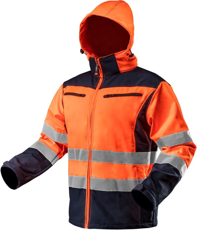 NEO Softshell - Waarschuwing Werkjas met Kap - Oranje - XXL