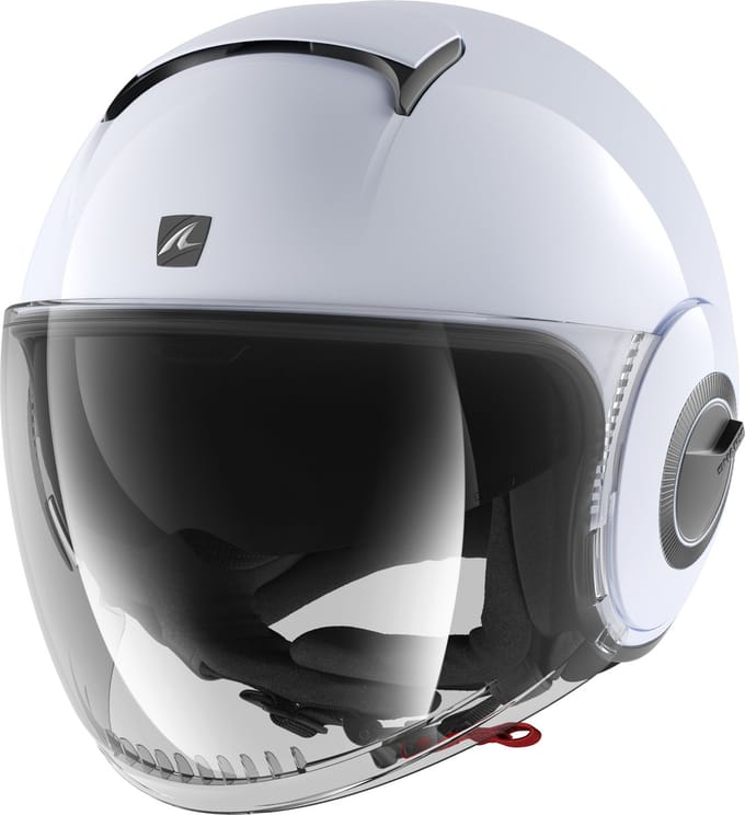 Shark Nano Blank Wit Zilver Glanzend W01 Jethelm - Maat XS - Helm