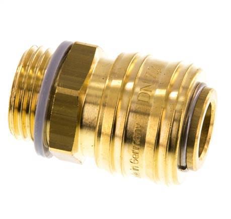 Messing DN 7.2 (Euro) Luchtkoppeling Snelkoppeling G 1/2 inch Buitendraad SW 24