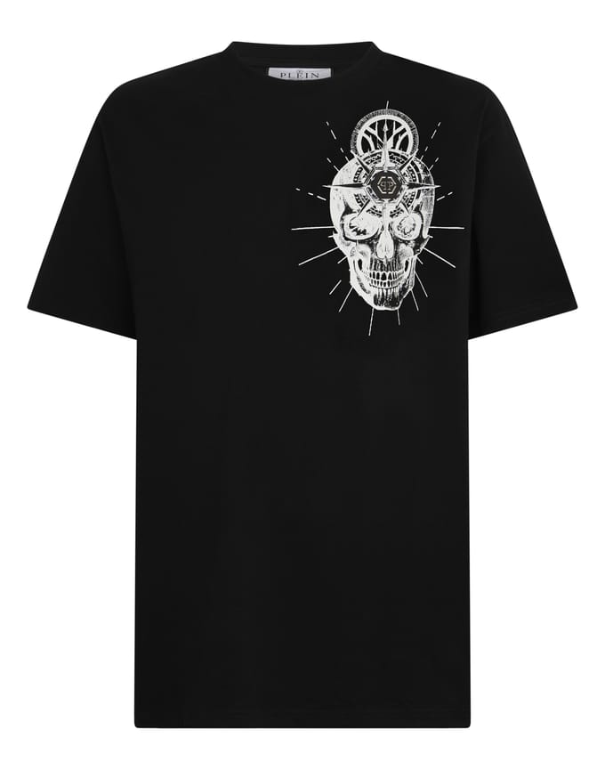 Round Neck T-Shirt Skull Tattoo