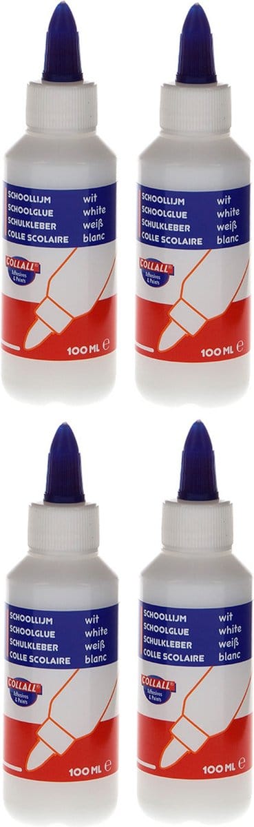 4x Schoollijm Wit - Totaal 400ml - Collall