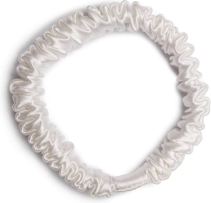 Lajetti - 100% Zijden Haarelastiek Scrunchie Wit - Silk Skinny Zijde Scrunchie Moerbei