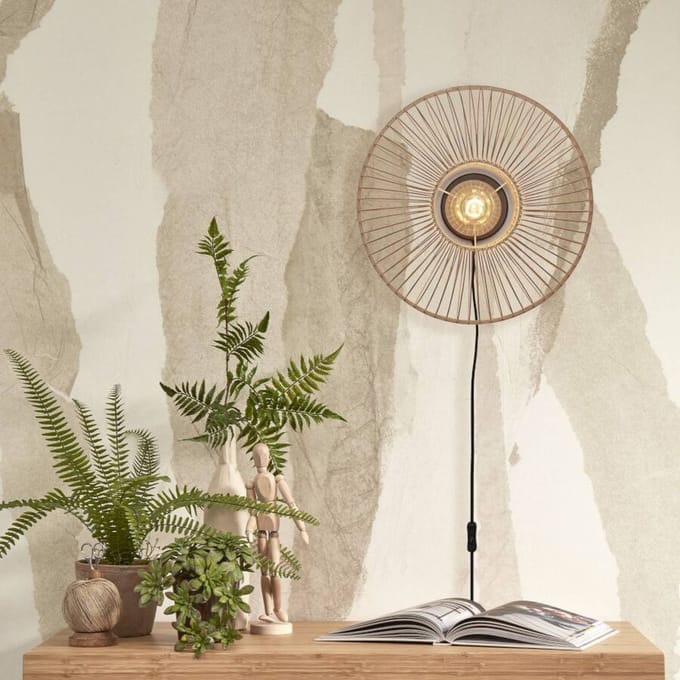 GOOD&MOJO Wandlamp Hokkaido - Bamboe - Ø38cm - Binnen Bohemian