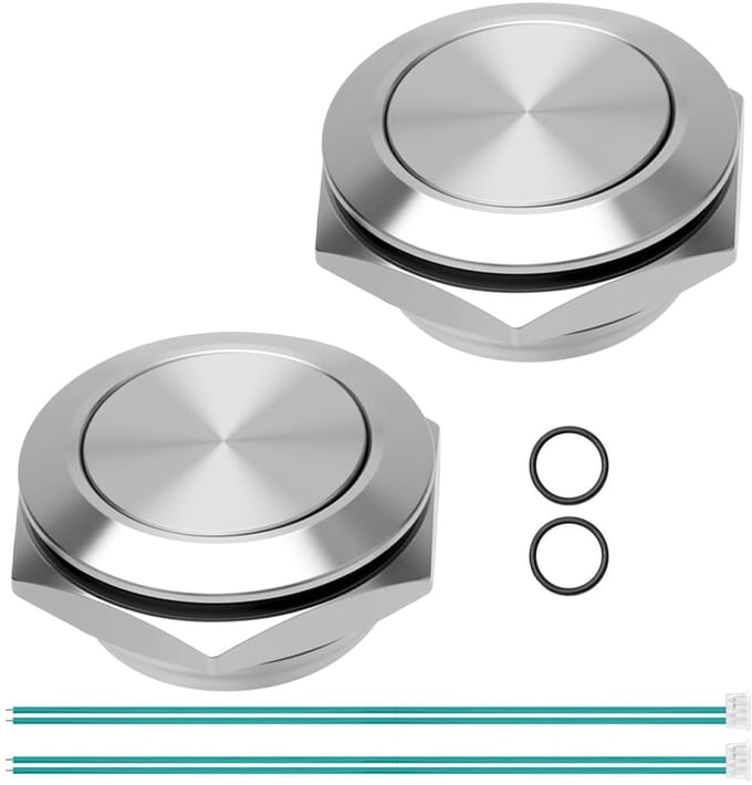 Drukknoppen RVS - Schakelaars - Apparaten Bediening - IP67 Waterdicht - Ø 19 mm - Metaal