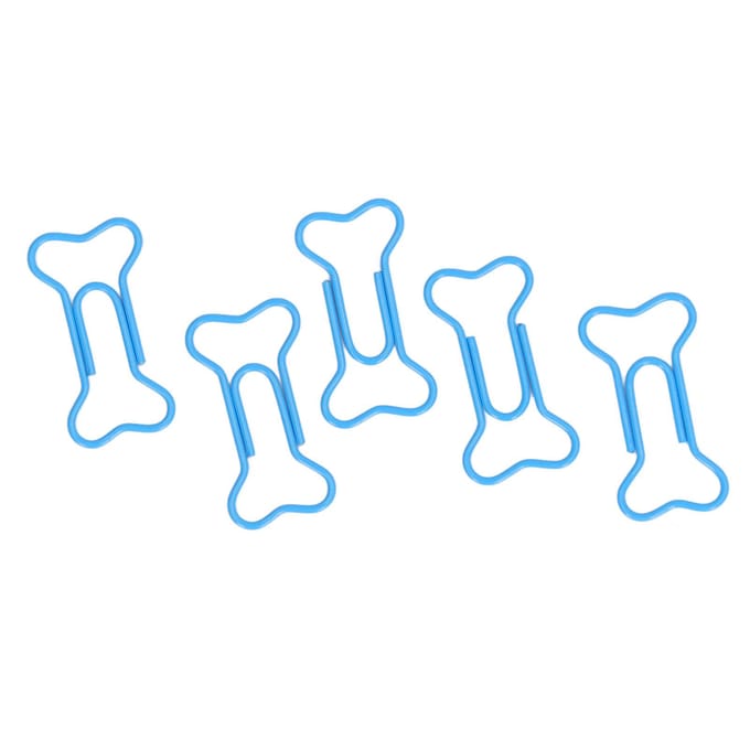 50 stuks Botvormige Paperclips Mooie Kleur Slipweerstand Draagbaar Kantoor Paperclips Bot blue