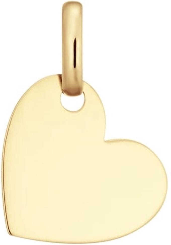 Glow 242.0053.10 Dames Hanger Graveerplaatje Hart 12 x 10 mm 14 Karaat Goud