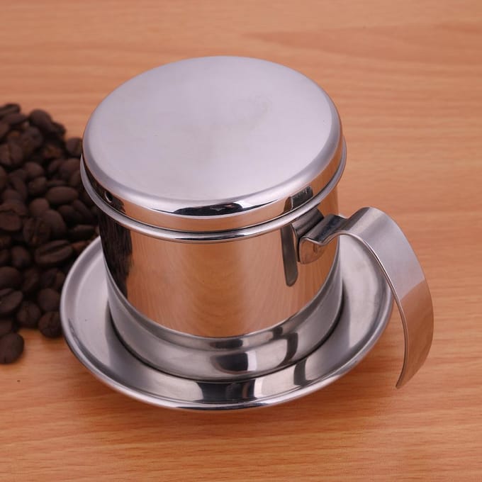 RVS Kop Vietnamese Koffie Druppelfilter Maker Infuser Thuis Zilver zilver