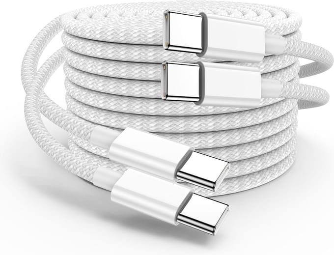 2x USB-C naar USB-C Kabel - 2 Meter - Extra stevige USB-C kabels - USB-C oplader - Snellader