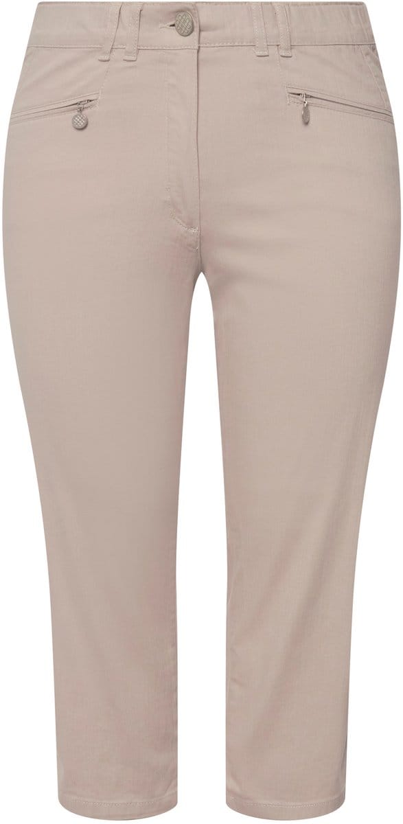 Ulla Popken - Dames - 7/8-Broek Mony kuitlang ritszakken stretch - Cement - Maat 52