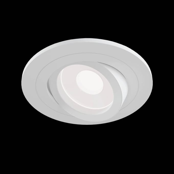 Maytoni Inbouwspot Atom, GU10, wit, ronde frame