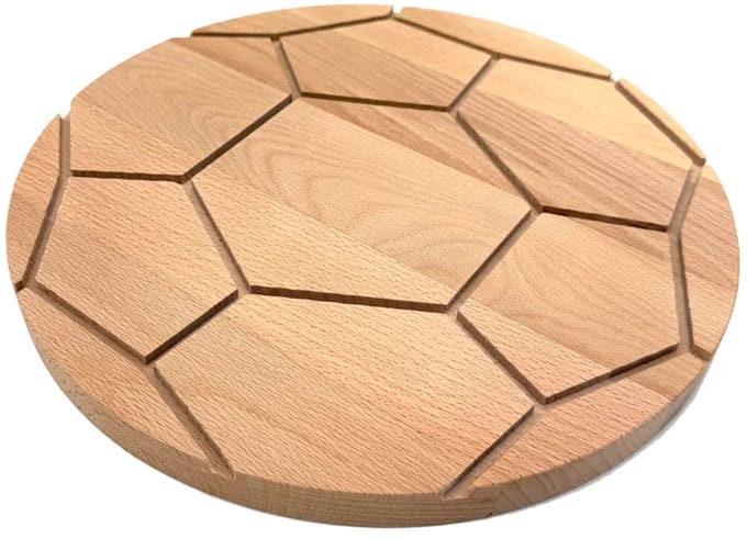 StadsPlanken Voetbalplank 26 cm Serveerplank Borrelplank Tapasplank