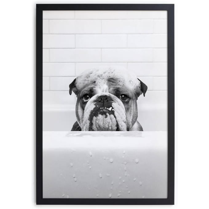 Wanddecoratie Bulldog in Tub | Really Nice Things