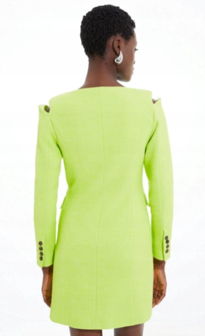 Karen Millen B1C Serie - Groene Blazerjurk - Dubbelgerijgd - Maat 38