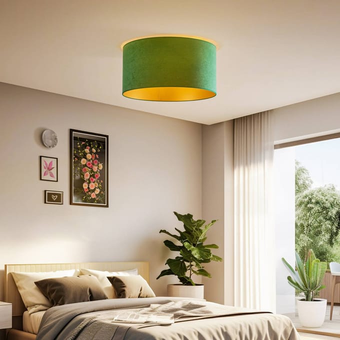 Duolla Plafondlamp Golden Roller Ø 60 cm donkergroen/goud