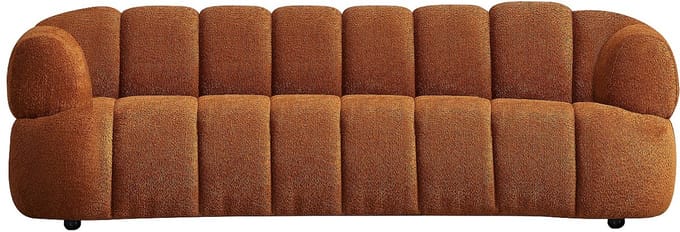 Vente-unique Driezitsbank in terracotta boucléstof - COLIANI
