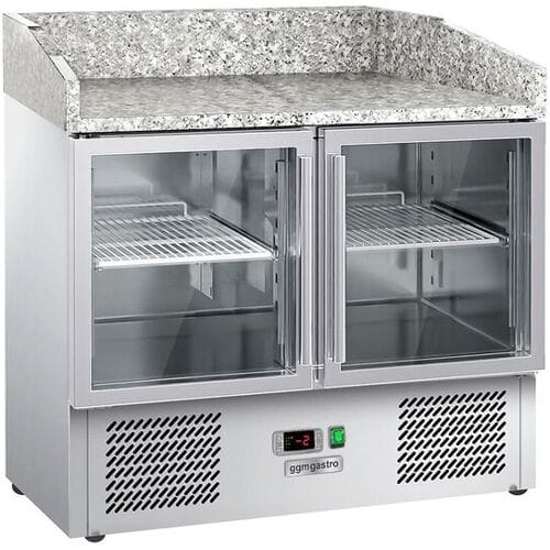 GGM Gastro Pizzakühltisch ECO - 935x700mm - mit 2 Glastüren