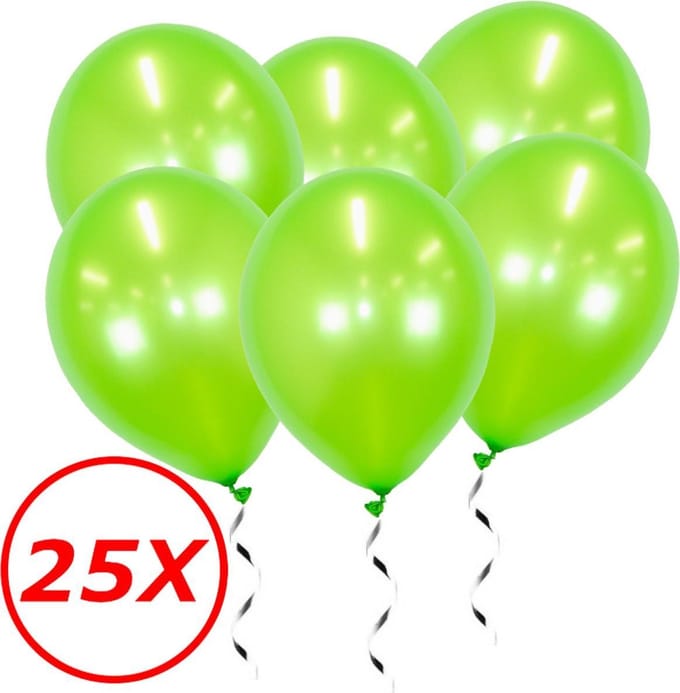 Groene Ballonnen Lime Metallic 25St Feestversiering Verjaardag Ballon