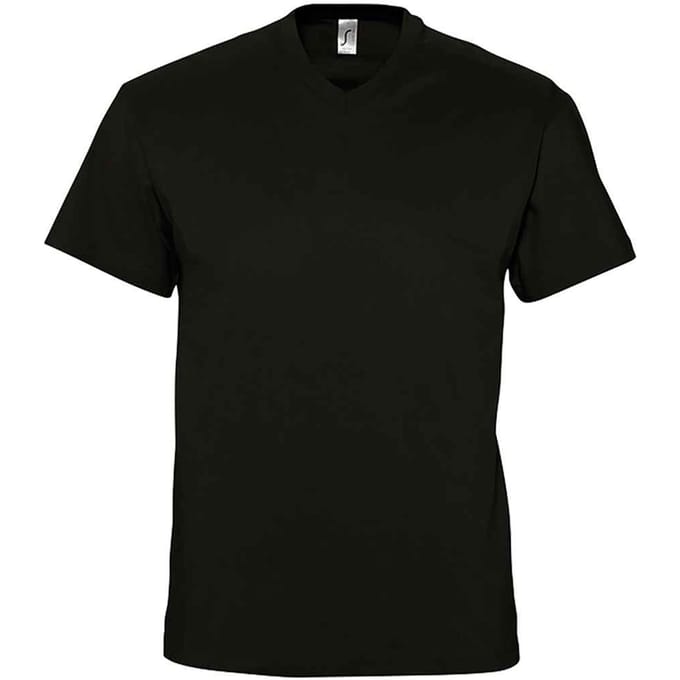 SOLS Heren Victory V-hals T-shirt (Diep zwart)