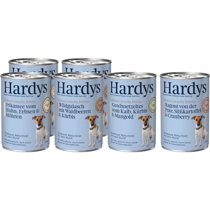 6x400g Hardys Edition Cornelia Poletto Mixtray Mix (Wild, Kip, Kalf, Kalkoen) Katten snacks