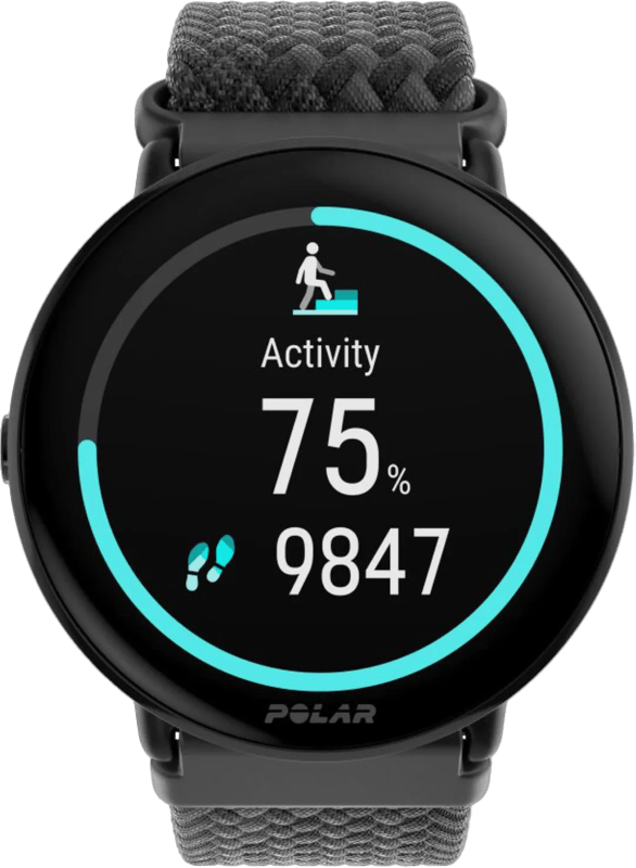Polar Ignite 3 - Fitness Smartwatch & GPS Activity Tracker - Black / Braided Yarn - S-L