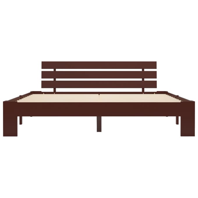vidaXL - Bedframe - massief - grenenhout - donkerbruin - 160x200 - cm