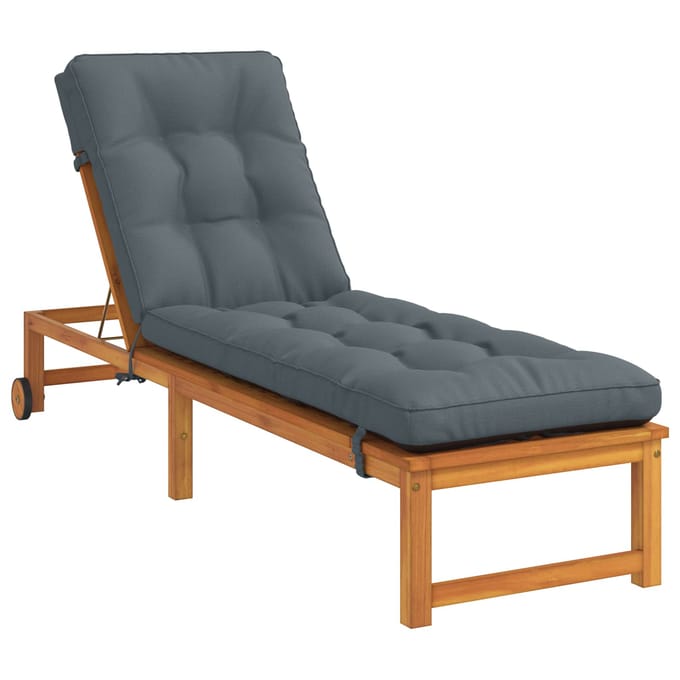 vidaXL - Ligstoel - Kussen - VIANEN - 100% - Polyester - Blauw - 200 - x - 60 - x - 8 - cm