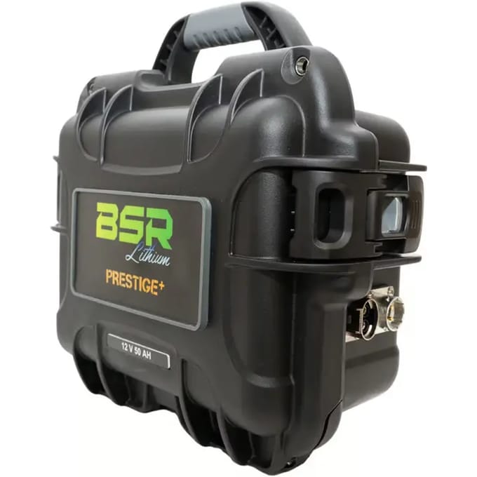 Lithium koffer plus lader plus sonde-aansluiting BSR Prestige lifePO4 12V/50Ah