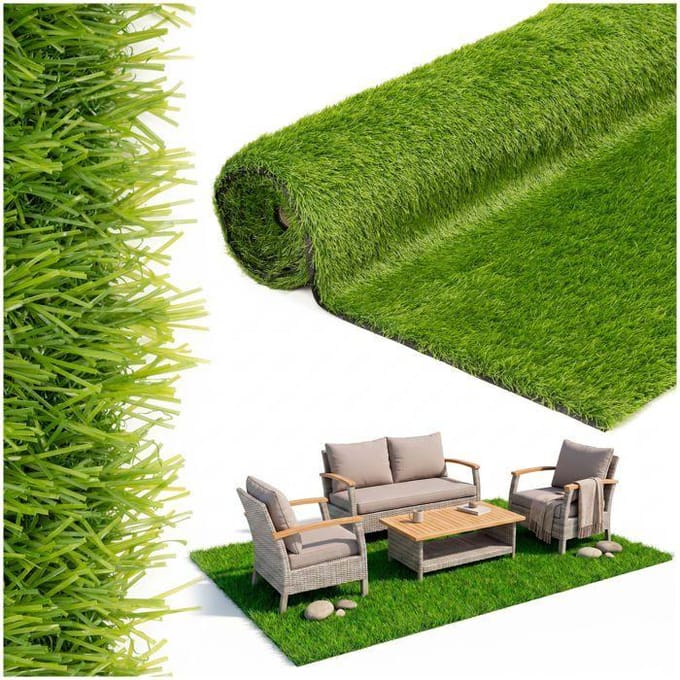 Gazon artificiel - SPRINGOS - 2x5 m - 32 mm - 21 100 touffes/m² - 70% PE/30% PP