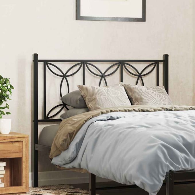 vidaXL Vervangend hoofdbord 107 cm metaal zwart