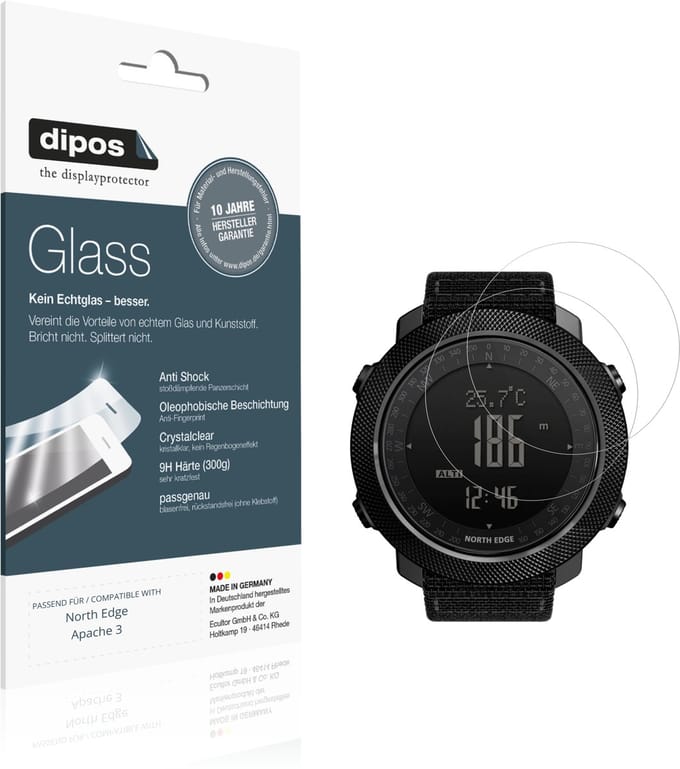 dipos – 2x Pantserfolie geschikt voor North Edge Apache 3 | 9H Screenprotector