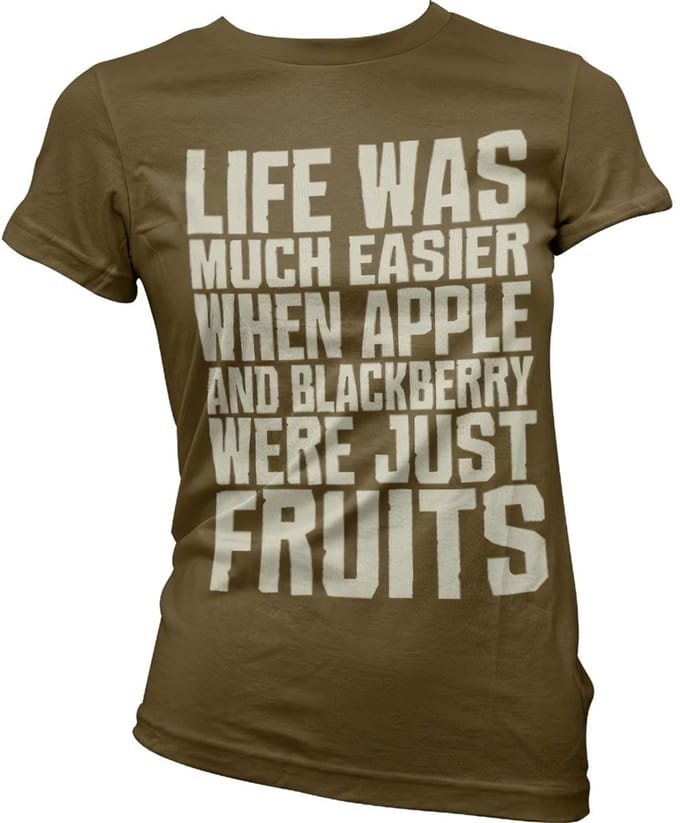 Hybris Life Was Easier... Girly T-shirt voor dames, bruin