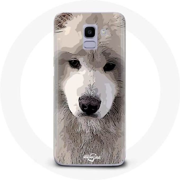 Coque pour Samsung Galaxy A8 2018 Samoyède Gris Race de chiens