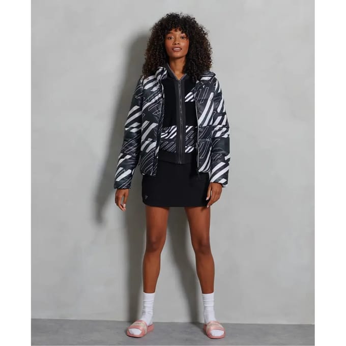 Superdry Sportstyle Statement Puffer Jas Wit,Grijs S Vrouw