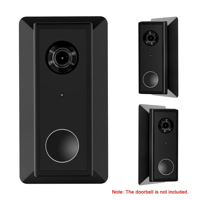 Wandplaat Wordt geleverd met L35 graden/R35 graden Wedge Compatibel met Eufy Batterij Video Deurbel zwart