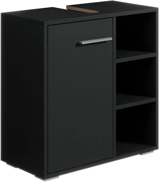 Wastafel Onderkast Met Uitsparing - Wasbak Kast - Badkamermeubel - Zwart