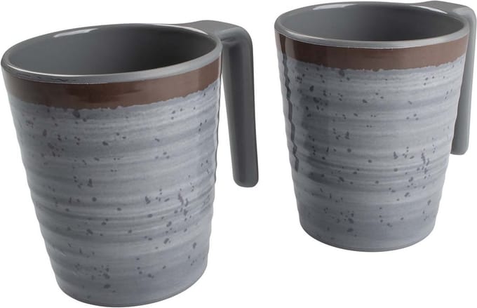 Bo-Camp - Mok - Halo - L - Melamine - 4 Stuks - Grijs