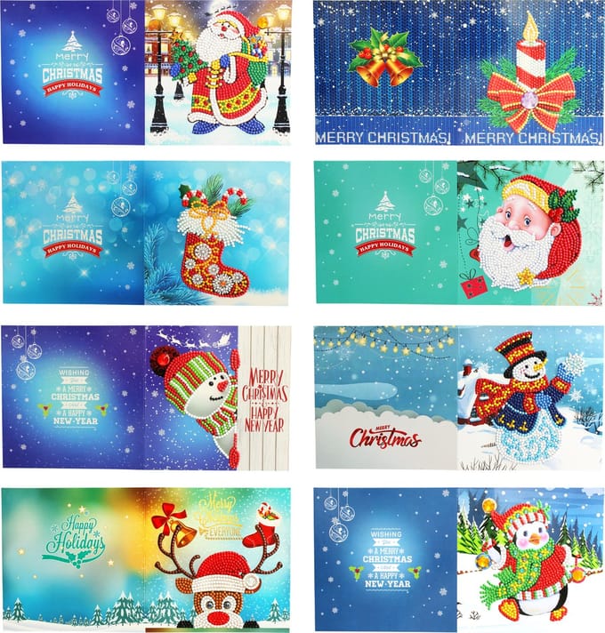 Kaarten - 401 - Kerstkaarten - Diamond painting - compleet pakket - Diamond painting by Wietske