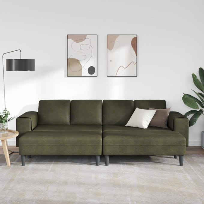 vidaXL - Woonkamerbank - 3 - st - Leger - Groen
